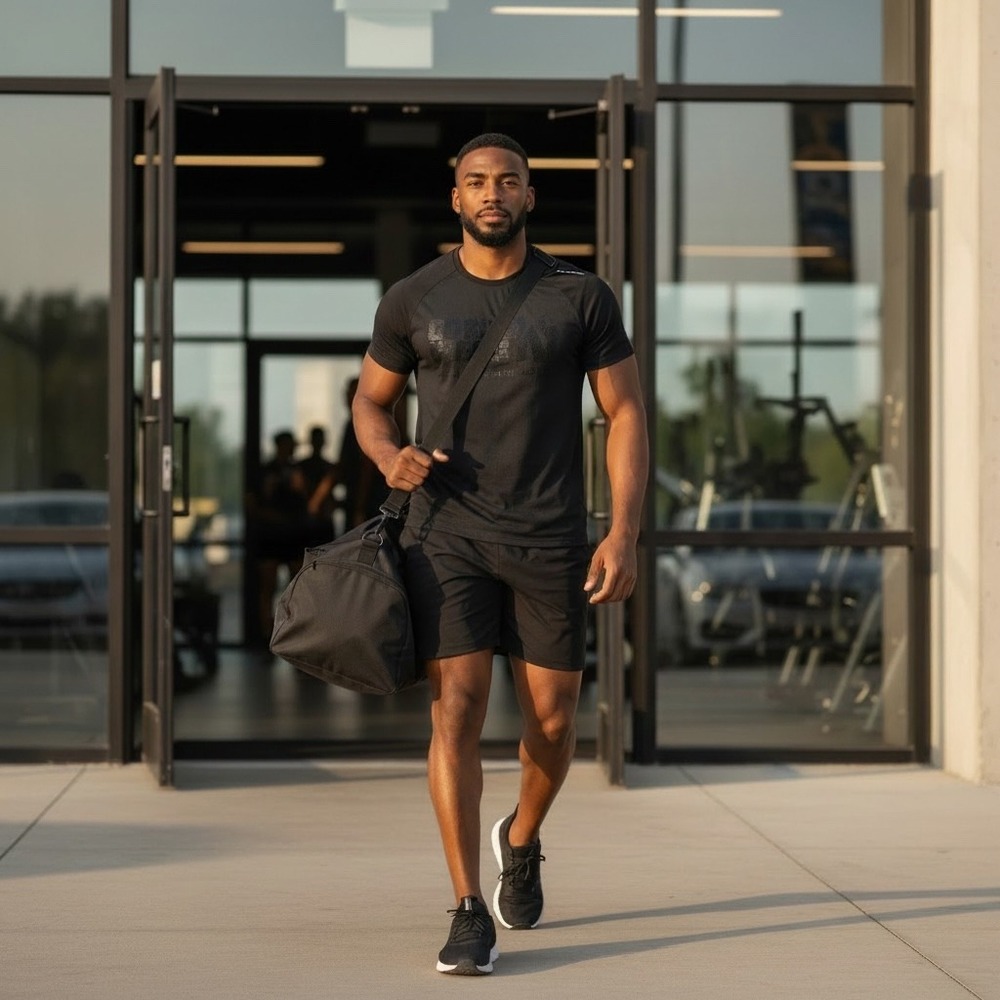 Gorilla Wear Mens Mesh Front‎ Performance Gym T-Shirt Black XL Raglan Sleeve